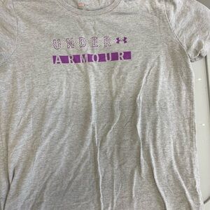 Under Armour Gray T-Shirt with Purple Logo